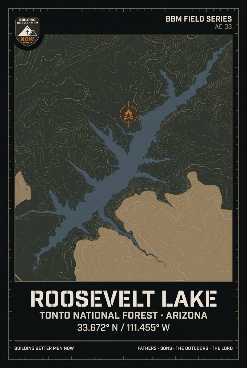 BBM Field Series AO 03 poster: Roosevelt Lake topo map